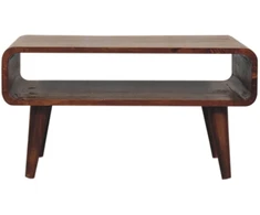 TV staliukas Artisan Furniture Atvira mango medienos TV spintelė, kaštono atspalvio