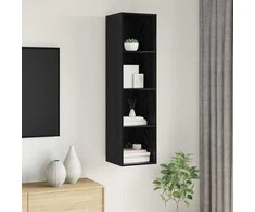 TV staliukas TV spintelių komplektas Juodas ąžuolas 37 x 37 x 142,5 cm