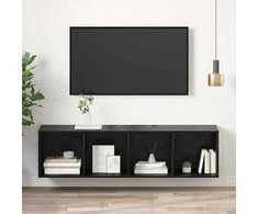 TV staliukas TV spintelių komplektas Juodas ąžuolas 37 x 37 x 142,5 cm