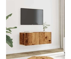 TV staliukas Sieninės TV spintelės, 2vnt., sendintos medienos, 80x30x30cm