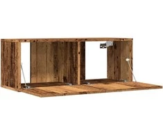 TV staliukas Sieninės TV spintelės, 2vnt., sendintos medienos, 80x30x30cm