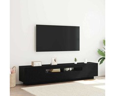 TV staliukas TV spintelių komplektas 2 pcs Juoda 200 x 35 x 40 cm