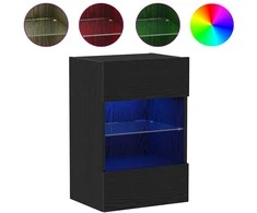 TV staliukas TV spintelių komplektas 2 pcs Juoda 40 x 30 x 60,5 cm