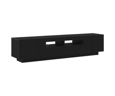 TV staliukas TV spintelių komplektas 2 pcs Juoda 180 x 35 x 40 cm