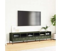 TV staliukas Televizoriaus spintelė, alyvuogių, 202x39x43,5cm, plienas