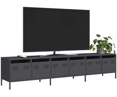 TV staliukas Televizoriaus spintelė, antracito, 202x39x43,5cm, plienas