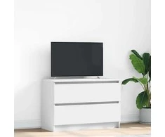 TV staliukas Televizoriaus spintelė, balta, 80x35x54 cm, apdirbta mediena