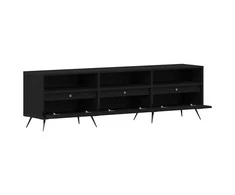 TV staliukas Televizoriaus spintelė juoda ąžuolo 150 x 30 x 44,5 cm