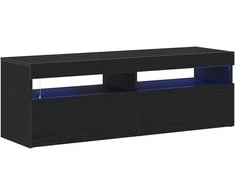 TV staliukas Televizoriaus spintelė su LED Juodas ąžuolas 120 x 35 x 40 cm