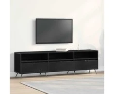 TV staliukas Televizoriaus spintelė juoda ąžuolo 150 x 30 x 44,5 cm