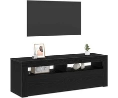 TV staliukas Televizoriaus spintelė su LED Juodas ąžuolas 120 x 35 x 40 cm