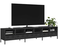 TV staliukas Televizoriaus spintelė, juodas, 202x39x43,5 cm, plienas