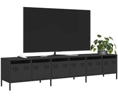 TV staliukas Televizoriaus spintelė, juodas, 202x39x43,5 cm, plienas