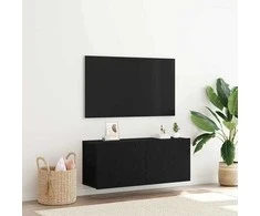 TV staliukas TV spintelių komplektas Juodas ąžuolas 100 x 30 x 41 cm
