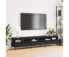 TV staliukas Televizoriaus spintelė, juodas, 202x39x43,5 cm, plienas