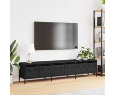 TV staliukas Televizoriaus spintelė, juodas, 202x39x43,5 cm, plienas
