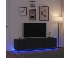 TV staliukas Televizoriaus spintelė su LED apšvietimu, 193,5x41x50 cm