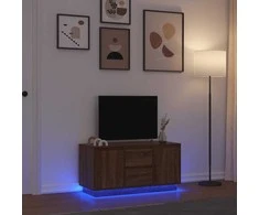 TV staliukas Televizoriaus spintelė su LED, ruda ąžuolo, 100x41x50 cm
