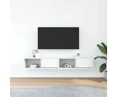 TV staliukas Televizoriaus spintelės, 2vnt., baltos, 80x31x25,5 cm, mediena