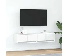 TV staliukas Televizoriaus spintelės, 2vnt., baltos, 60x31x25,5 cm, mediena