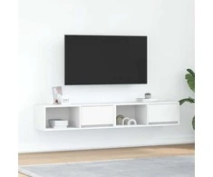 TV staliukas Televizoriaus spintelės, 2vnt., baltos, 80x31x25,5 cm, mediena