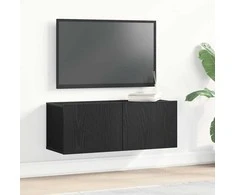 TV staliukas Televizoriaus spintelė 2 pcs Juodas ąžuolas 80 x 30 x 30 cm