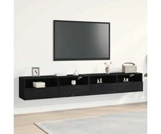TV staliukas TV sieninė spintelė 2 pcs juoda ąžuolo 100 x 30 x 30 cm
