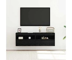 TV staliukas TV sieninė spintelė su LED 2 pcs juoda ąžuolo 60 x 30 x 40 cm