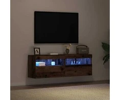 TV staliukas TV sieninė spintelė su LED 2 pcs Sena mediena 60 x 30 x 40 cm