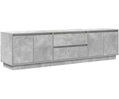 TV staliukas TV spintelė su LED lemputėmis, betono pilka, 193,5x41x50 cm