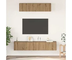 TV staliukas TV spintelių komplektas 4 pcs Amatininkų ąžuolas