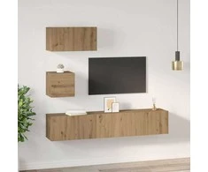 TV staliukas TV spintelių komplektas 3 pcs Amatininkų ąžuolas