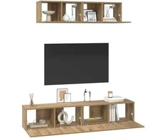 TV staliukas TV spintelių komplektas 4 pcs Amatininkų ąžuolas