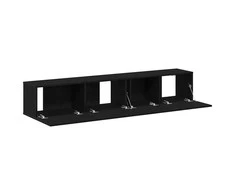 TV staliukas TV spintelių komplektas 2 pcs Juodas ąžuolas Apdirbta mediena