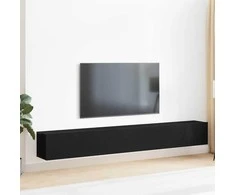 TV staliukas TV spintelių komplektas 3 pcs Juodas ąžuolas 80 x 30 x 30 cm