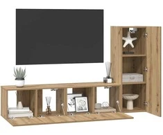 TV staliukas TV spintelių komplektas 3 pcs Amatininkų ąžuolas