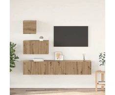 TV staliukas TV spintelių komplektas 4 pcs Amatininkų ąžuolas