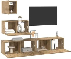 TV staliukas TV spintelių komplektas 4 pcs Amatininkų ąžuolas