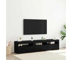 TV staliukas Televizoriaus spintelė 2 pcs Juodas ąžuolas 180 x 35 x 40 cm
