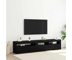 TV staliukas Televizoriaus spintelė 2 pcs Juodas ąžuolas 195 x 35 x 40 cm