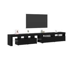 TV staliukas Televizoriaus spintelė 3 pcs Juodas ąžuolas 260 x 37 x 40 cm