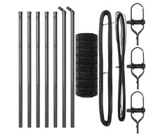 Tvora su stulpais Pilka 0,4 x 25 m Plienas ir PVC