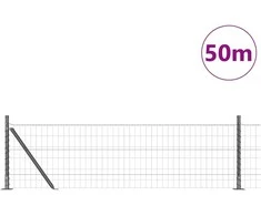 Tvora su stulpais Pilka 0,4 x 50 m Plienas ir PVC