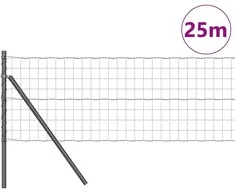 Tvora su stulpais Pilka 0,6 x 25 m Plienas ir PVC