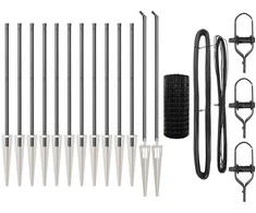 Tvora su stulpais Pilka 0,6 x 25 m Plienas ir PVC