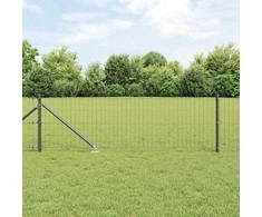 Tvora su stulpais Pilka 0,6 x 50 m Plienas ir PVC