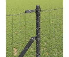 Tvora su stulpais Pilka 1 x 25 m Plienas ir PVC