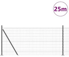 Tvora su stulpais Pilka 1 x 25 m Plienas ir PVC