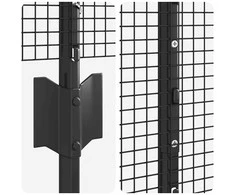 Suvirintas vielos tvora su stulpeliais 25 x 1,2 m Pilka