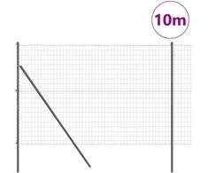 Tvora su stulpais Pilka 1,6 x 10 m Plienas ir PVC